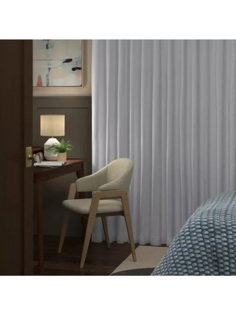 Threshold Light Blocking Multiple Hang Styles White Curtain Liner 49
